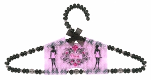 beaded coat hanger,  BLACK